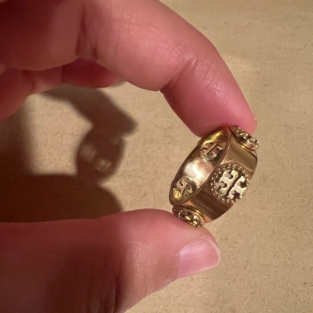Tory Burch Golden Logo/Icon Ring - Picture 3 of 9
